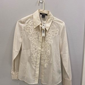 Ellen Tracy blouse with ruffle detail nwt